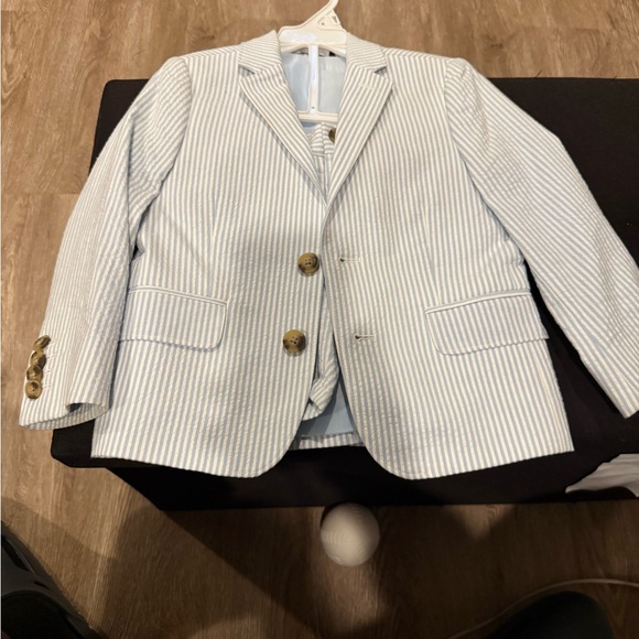 Nordstrom Light Blue and White Striped Blazer